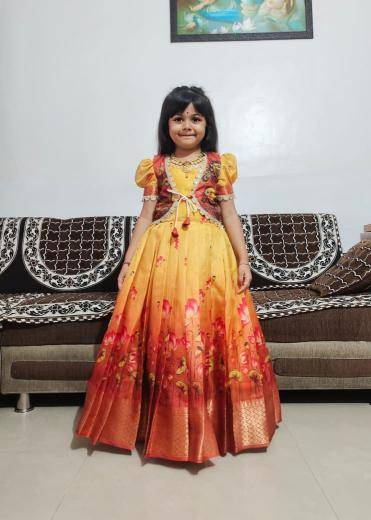 NEW LAUNCING KIDS GOWN silk zari Kids fashion wholesale suppliers in Mumbai